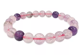 Pulseira de Super Seven A+ Quartzo com Inclusões Contas 6 mm