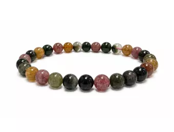 Pulseira de Turmalina Multicolor AA+ Contas de 6,5-7,5 mm