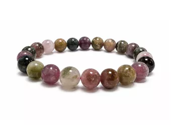 Pulseira de Turmalina Multicolor AA Contas de 7,5-8,5 mm