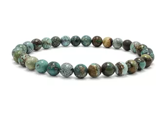 Pulseira de contas de turquesa natural chinesa A de 5-6 mm