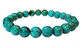 Pulseira Turquesa Chinesa Natural AAAA contas 8mm