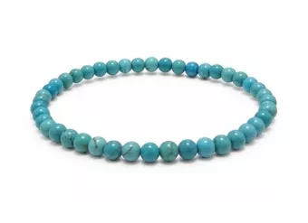 Pulseira de Turquenita Howlita Natural Tingida A Contas 4 mm