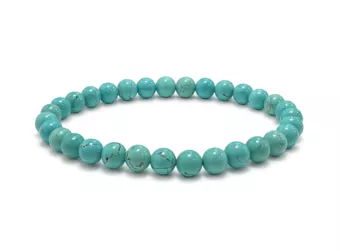 Pulseira de Turquenita Howlita Natural Tingida A Contas 6 mm