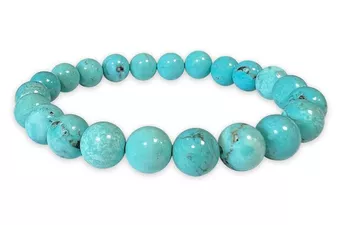 Pulseira Turquenite Howlite natural matizada A contas 8mm