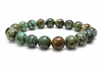 Pulseira de Turquesa Natural de África AB contas de 10mm