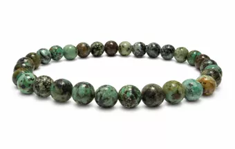 Pulseira de Turquesa Natural de África AB contas de 6mm