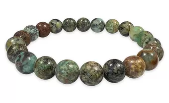 Pulseira de turquesa natural de África com contas de 8 mm