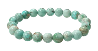 Pulseira de turquesa peruana natural AA contas 8mm