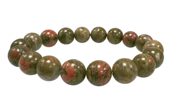 Pulseira de Unakite A contas de 10mm