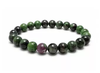 Pulseira de Rubi Zoisita A Contas de 8-9 mm