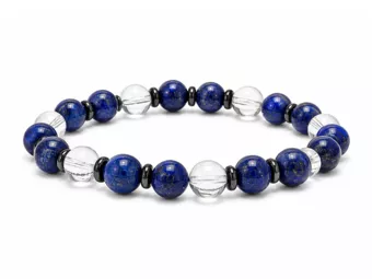 Pulseira de Cristal de Rocha e Lápis-Lazúli AA contas 8mm