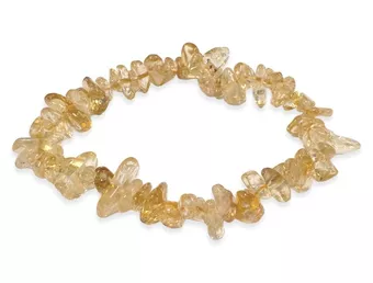 Pulseira Chips de Citrino Aquecido 5-8mm 18cm