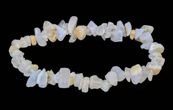 Pulseira de chips de calcedónia azul 5-8mm 18cm