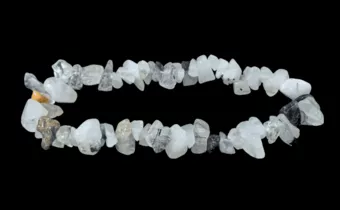 Pulseira de Cristal de Rocha Turmalina A lascas de 5-8mm