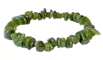 Pulseira de jade canadense com lascas de nefrita AA 5-8 mm