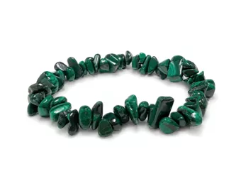 Pulseira de Malaquita com Pedras Irregulares A 5-8mm