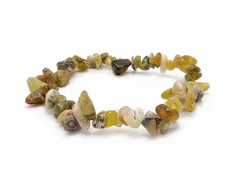 Pulseira de Opala Amarela com Pedras Irregulares AB 5-8mm