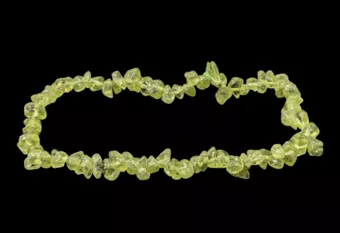 Pulseira de peridoto A+ com lascas 18cm