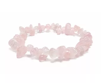 Pulseira Chips de Quartzo Rosa AB 5-8mm