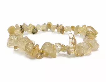 Pulseira chips de Quartzo Cristal de Rocha Rutilado A 5-8mm