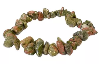 Pulseira de Unakite com lascas 18cm