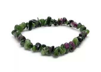 Pulseira de Rubi Zoisita com Pedras Irregulares A+ 5-8mm