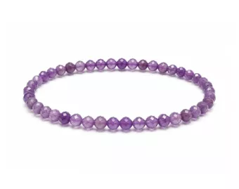 Pulseira de Ametista Facetada Qualidade A – Contas de 3 mm