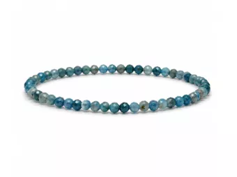 Pulseira de Apatita Azul Facetada Qualidade A – Contas de 3 mm