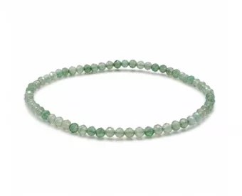 Pulseira de Aventurina Verde Facetada Qualidade A – Contas de 3 mm