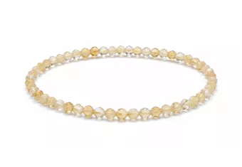 Pulseira de Citrino Natural Facetado Qualidade AA – Contas de 3 mm