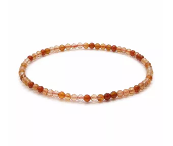 Pulseira de Cornalina Facetada A – Contas de 3 mm