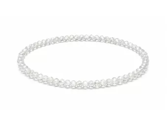 Pulseira de Cristal de Rocha Facetado Qualidade A – Contas de 3 mm