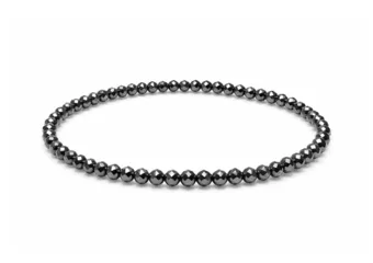 Pulseira de Hematita Facetada Qualidade A – Contas de 3 mm