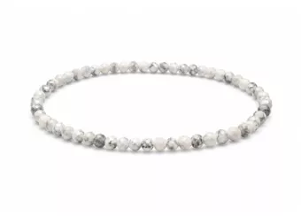 Pulseira de Howlita Facetada A – Contas de 3 mm