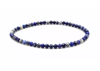 Pulseira de Lápis-Lazúli Facetado Qualidade A – Contas de 3 mm