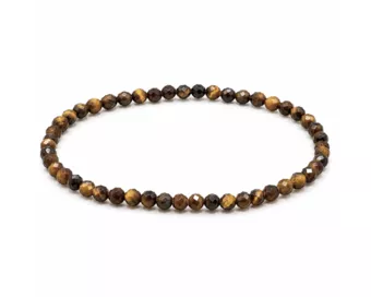 Pulseira de Olho de Tigre Facetado Qualidade A – Contas de 3 mm