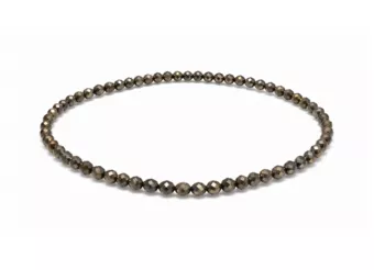 Pulseira de Pirita Facetada Qualidade A – Contas de 3 mm
