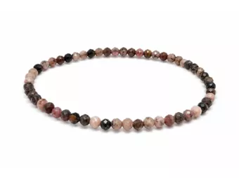 Pulseira de Rodonita Australiana Facetada Qualidade A – Contas de 3 mm