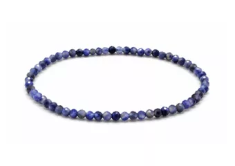 Pulseira de Sodalita Facetada Qualidade A – Contas de 3 mm