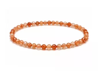 Pulseira de Pedra do Sol Facetada Qualidade AA – Contas de 3 mm