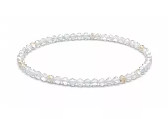 Pulseira de Topázio Branco Facetado AA – Contas de 3 mm