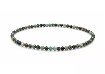 Pulseira de Turquesa Africana Natural Facetada Qualidade A – Contas de 3 mm