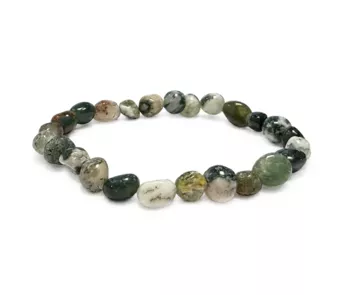 Pulseira de Pedras Roladas de Ágata Árvore A 6-8mm