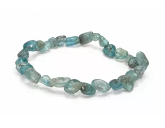 Pulseira de Apatita Azul com Pedras Roladas A+ 6-8 mm