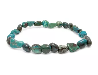 Pulseira de Pedras Roladas de Crisocola A 6-8mm