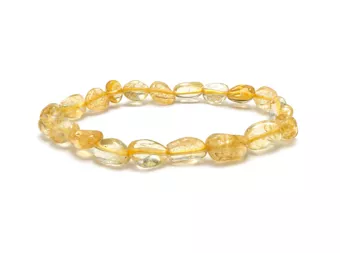 Pulseira de Citrino Natural com Pedras Roladas A+ 6-8 mm