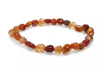 Pulseira de Cornalina com Pedras Roladas A 6-8 mm