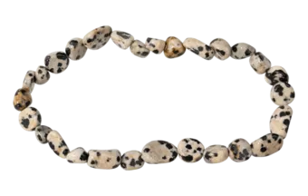 Pulseira de jaspe dálmata com pedras laminadas