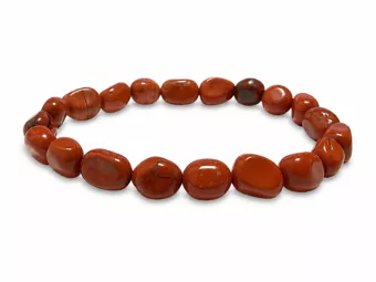 Pulseira de pedras roladas de Jaspe Vermelho A 5-8mm