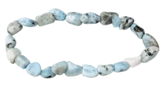 Pulseira de Pedras Roladas Larimar AA 5-8 mm